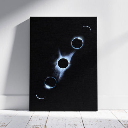 Stages of the Solar Eclipse - Framed Canvas Wall Art Print - House Prints