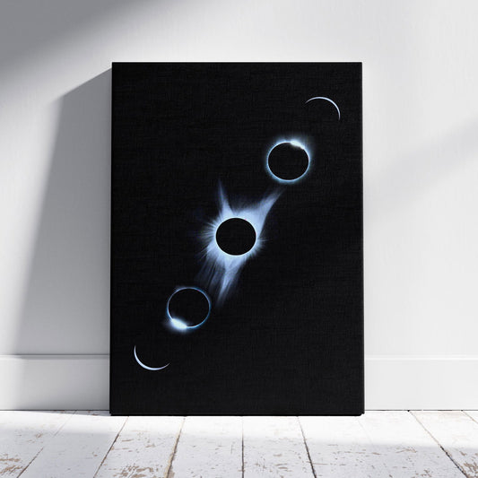 Stages of the Solar Eclipse - Framed Canvas Wall Art Print - House Prints