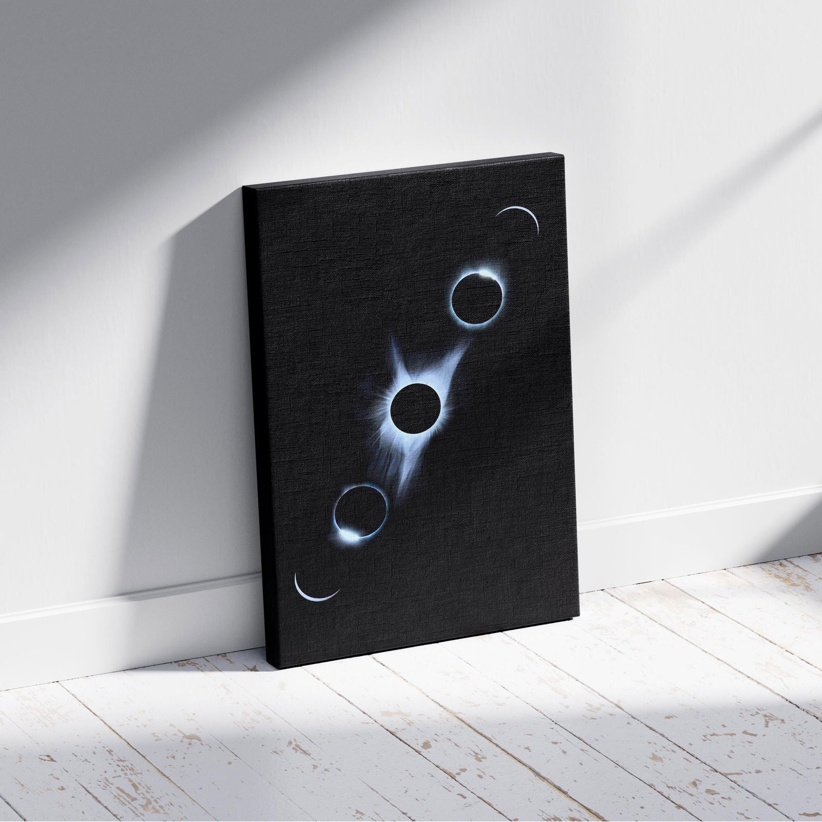 Stages of the Solar Eclipse - Framed Canvas Wall Art Print - House Prints