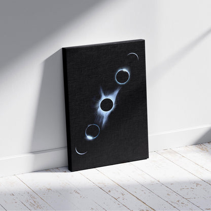 Stages of the Solar Eclipse - Framed Canvas Wall Art Print - House Prints