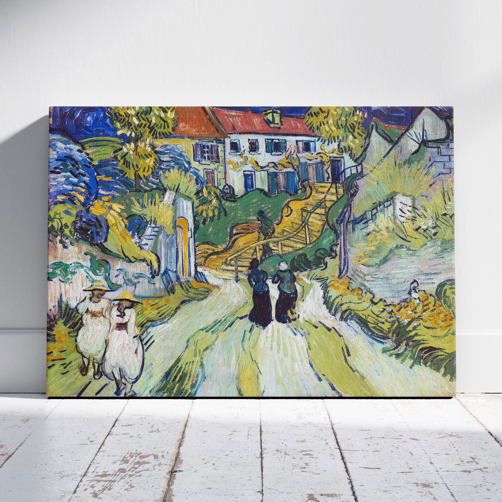 Stairway at Auvers - Vincent van Gogh - Framed Canvas Wall Art Print - House Prints