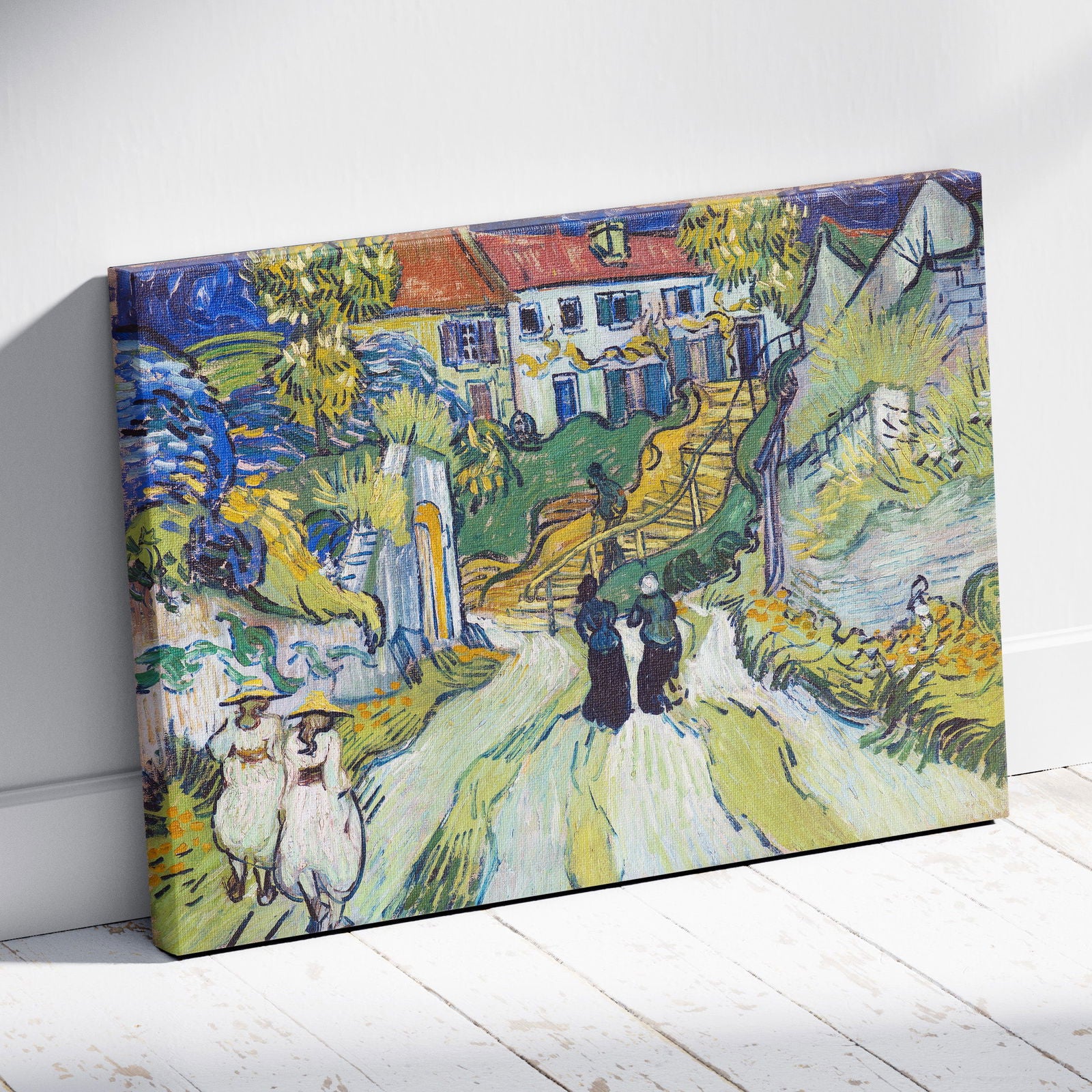 Stairway at Auvers - Vincent van Gogh - Framed Canvas Wall Art Print - House Prints