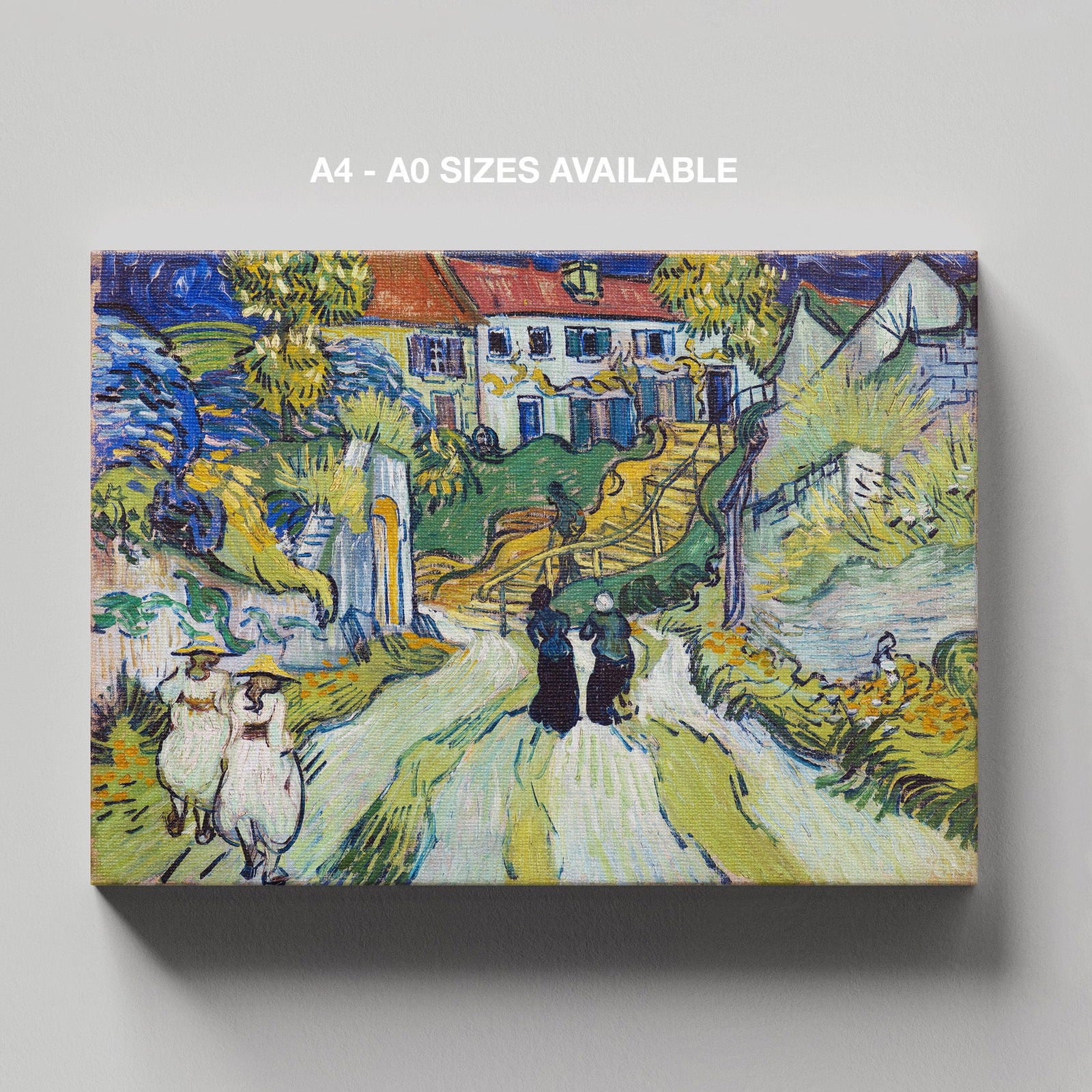 Stairway at Auvers - Vincent van Gogh - Framed Canvas Wall Art Print - House Prints