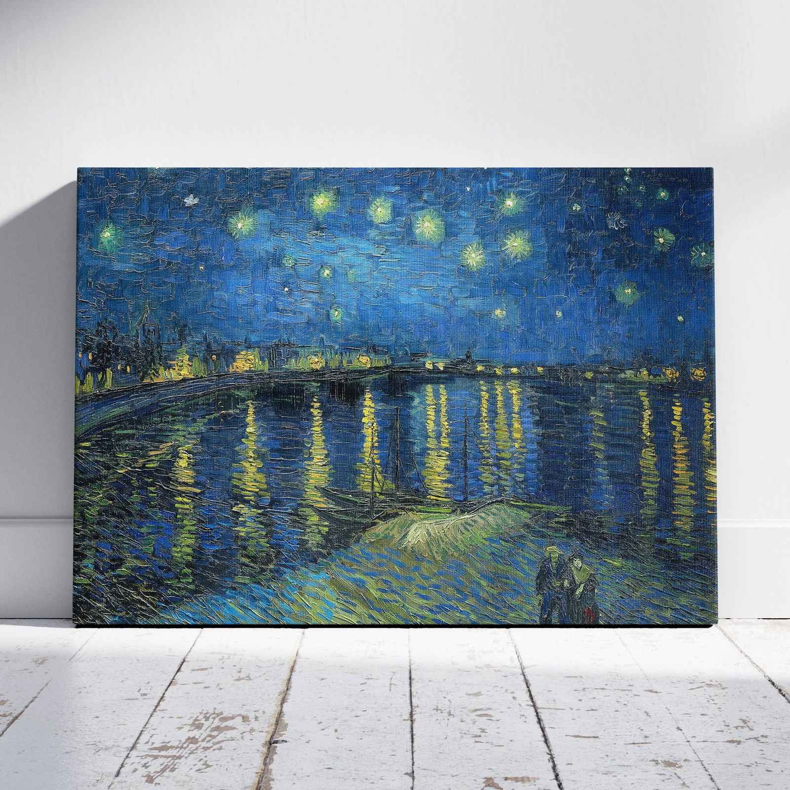 Starry Night Over the Rhone - Vincent van Gogh - Framed Canvas Wall Art Print - House Prints