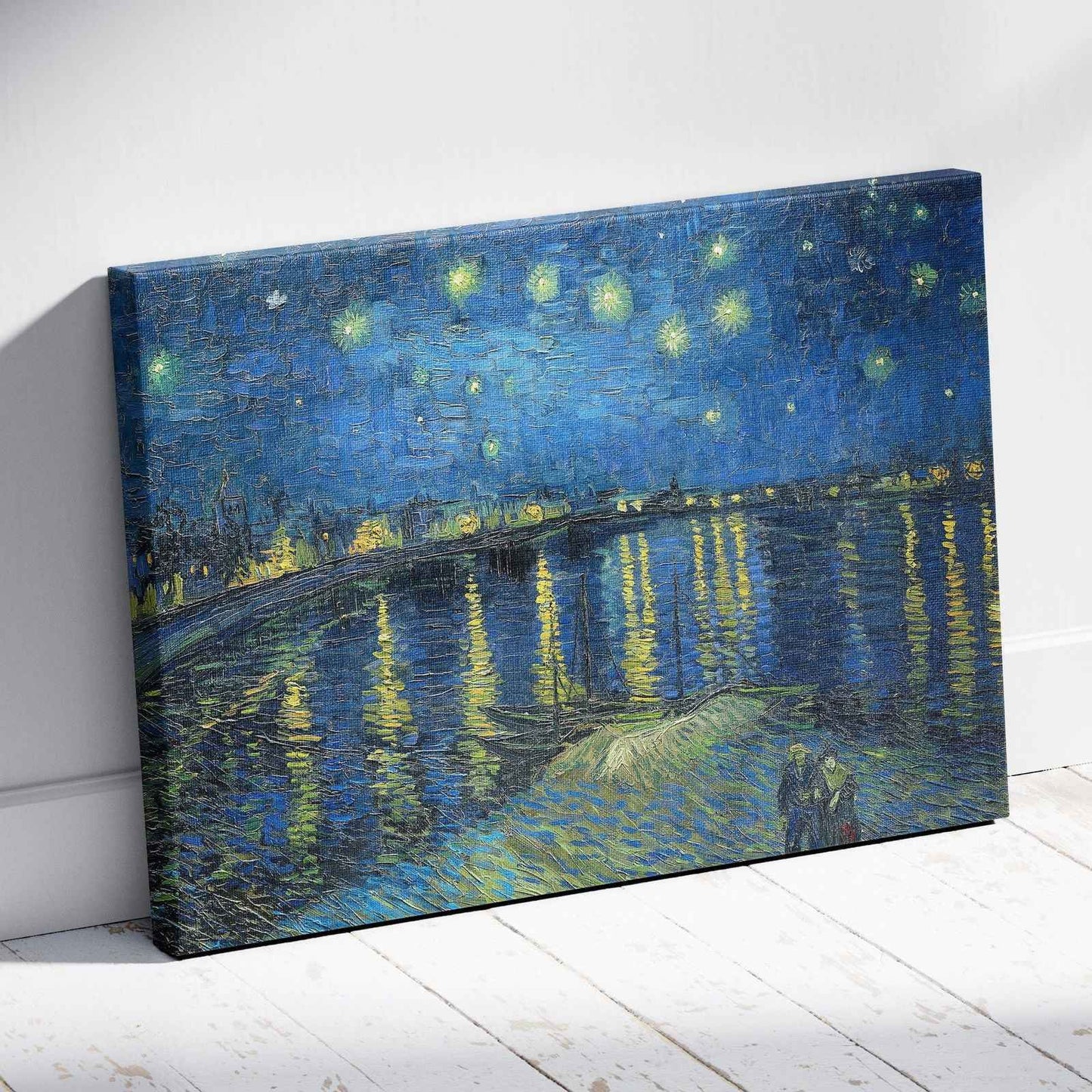 Starry Night Over the Rhone - Vincent van Gogh - Framed Canvas Wall Art Print - House Prints