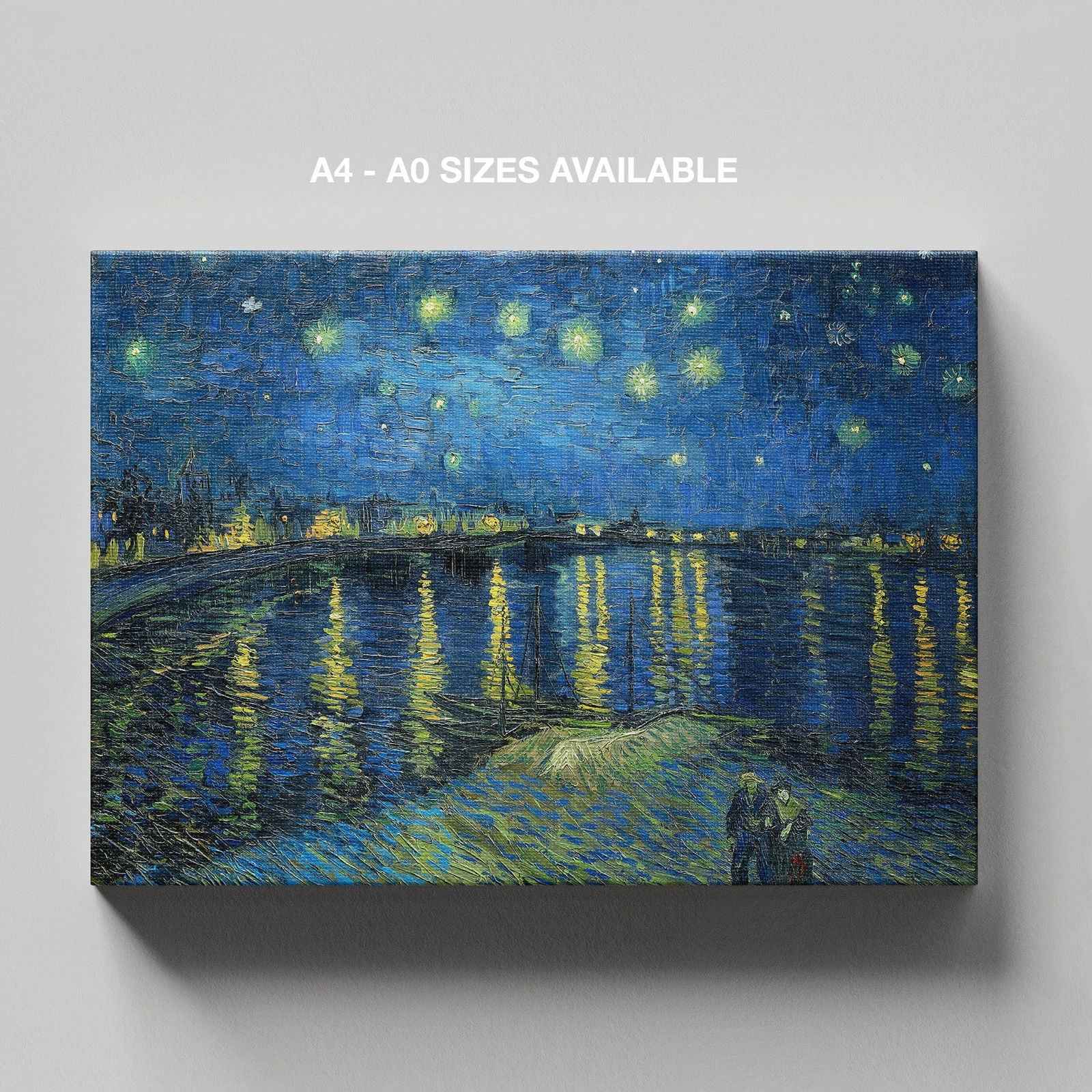 Starry Night Over the Rhone - Vincent van Gogh - Framed Canvas Wall Art Print - House Prints