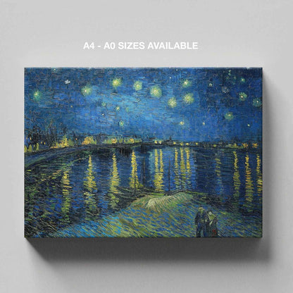 Starry Night Over the Rhone - Vincent van Gogh - Framed Canvas Wall Art Print - House Prints