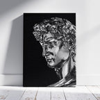 Statue of David Silver Chrome - Framed Canvas Wall Art Print | House Prints