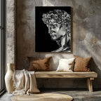 Statue of David Silver Chrome - Framed Canvas Wall Art Print | House Prints