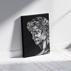 Statue of David Silver Chrome - Framed Canvas Wall Art Print | House Prints