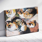 Study of a Cat Katzenstudien - August Macke - Framed Canvas Wall Art Print | House Prints
