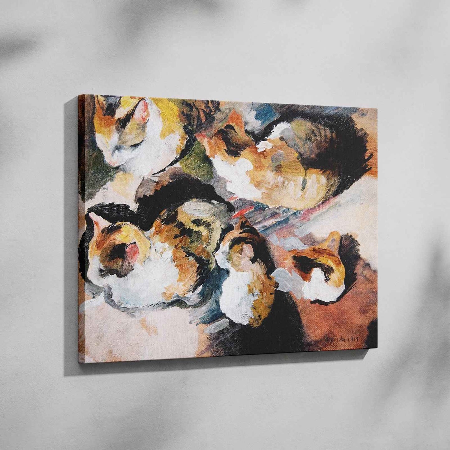 Study of a Cat Katzenstudien - August Macke - Framed Canvas Wall Art Print - House Prints