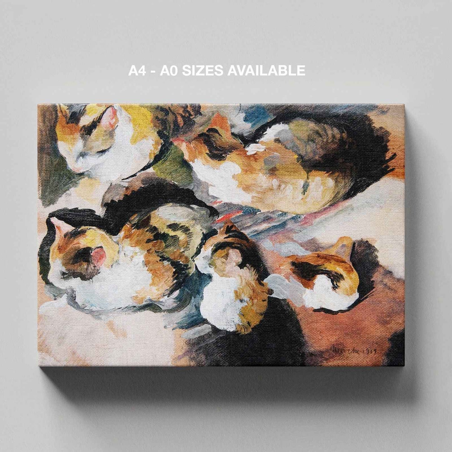 Study of a Cat Katzenstudien - August Macke - Framed Canvas Wall Art Print - House Prints