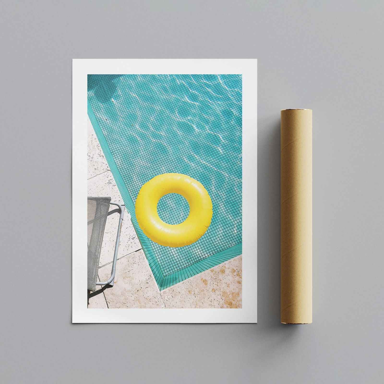 Bright Float in Summer Pool - Rolled Poster Wall Art Print - House Prints