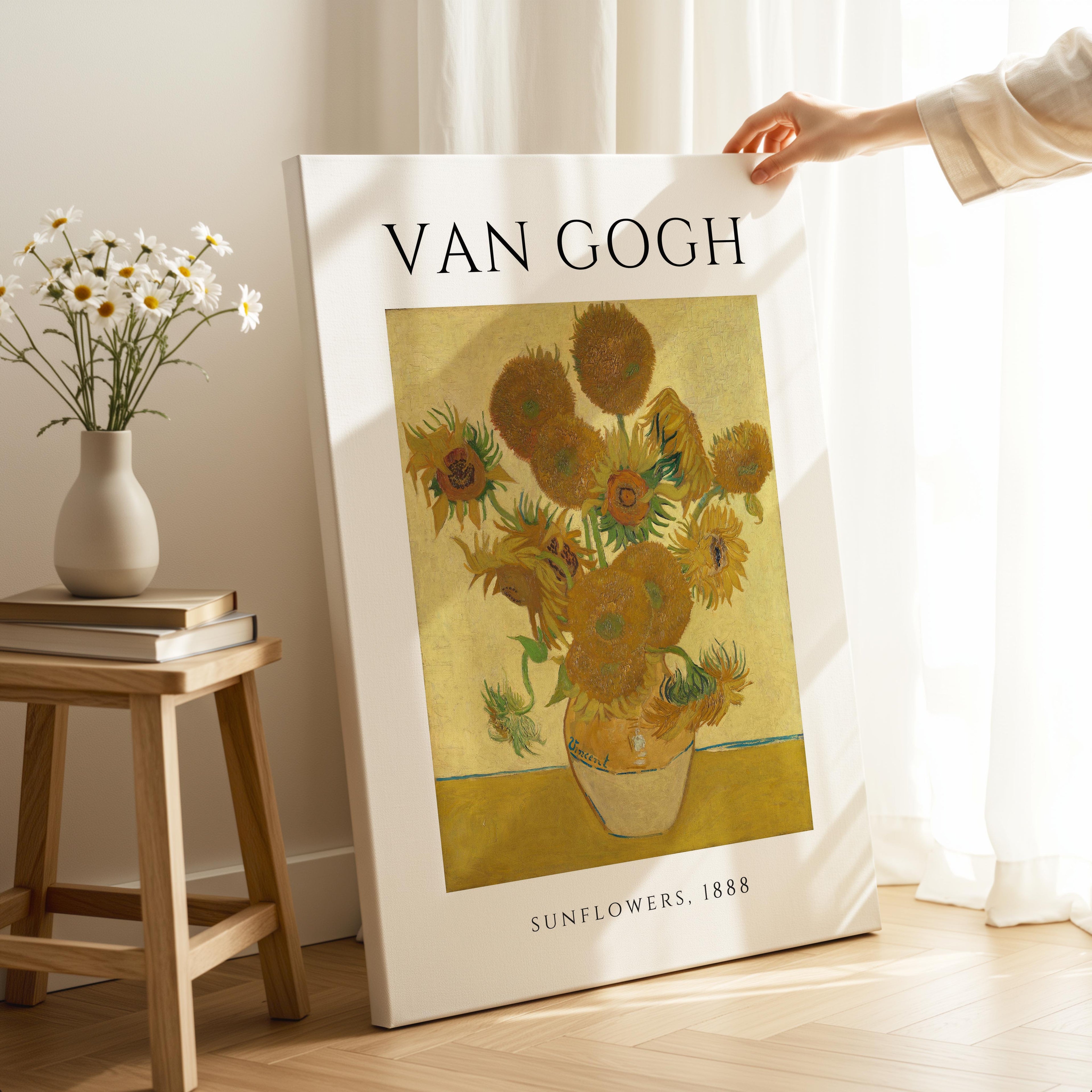 Sunflowers Art Exhibition - Vincent van Gogh - Framed Canvas Wall Art Print