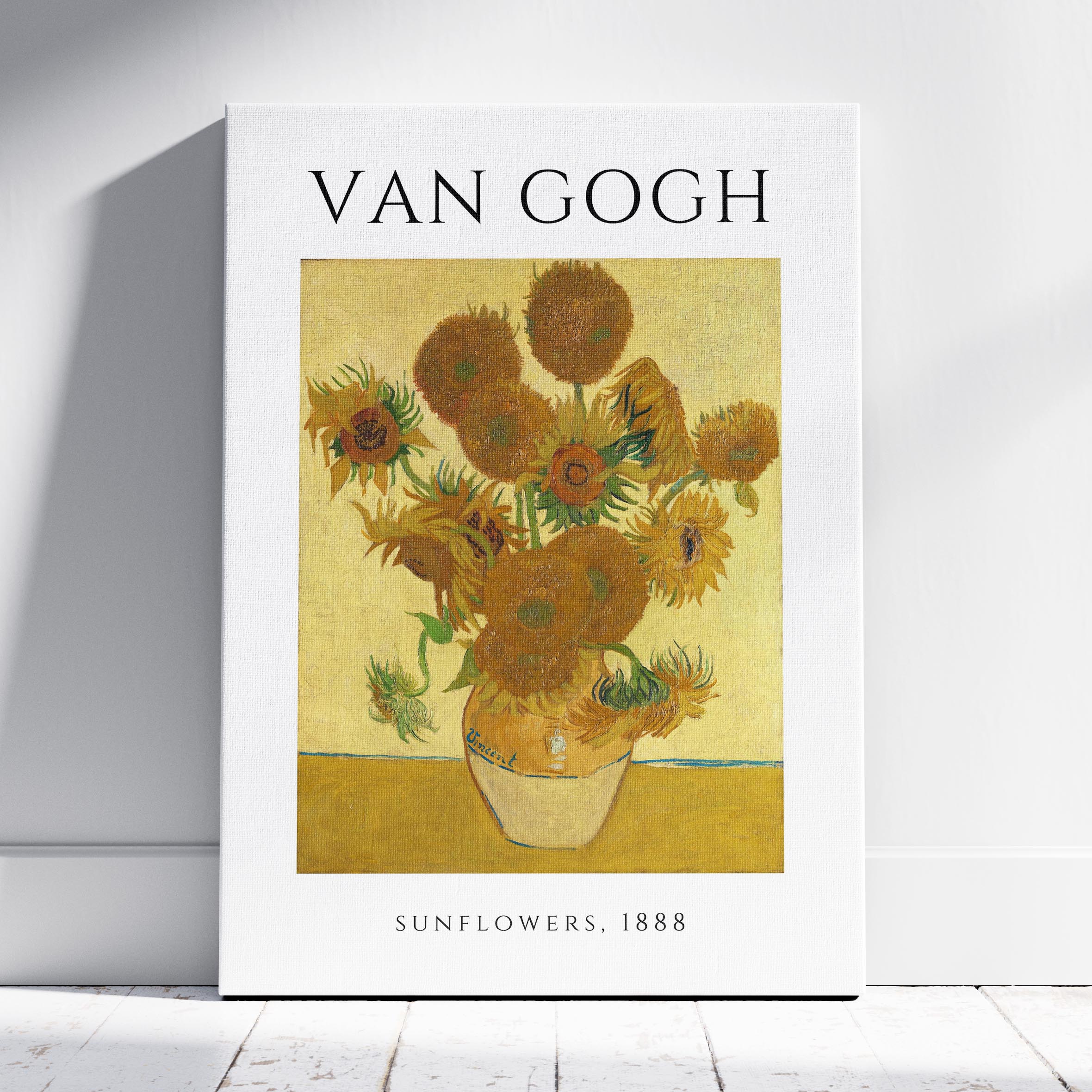 Sunflowers Art Exhibition - Vincent van Gogh - Framed Canvas Wall Art Print