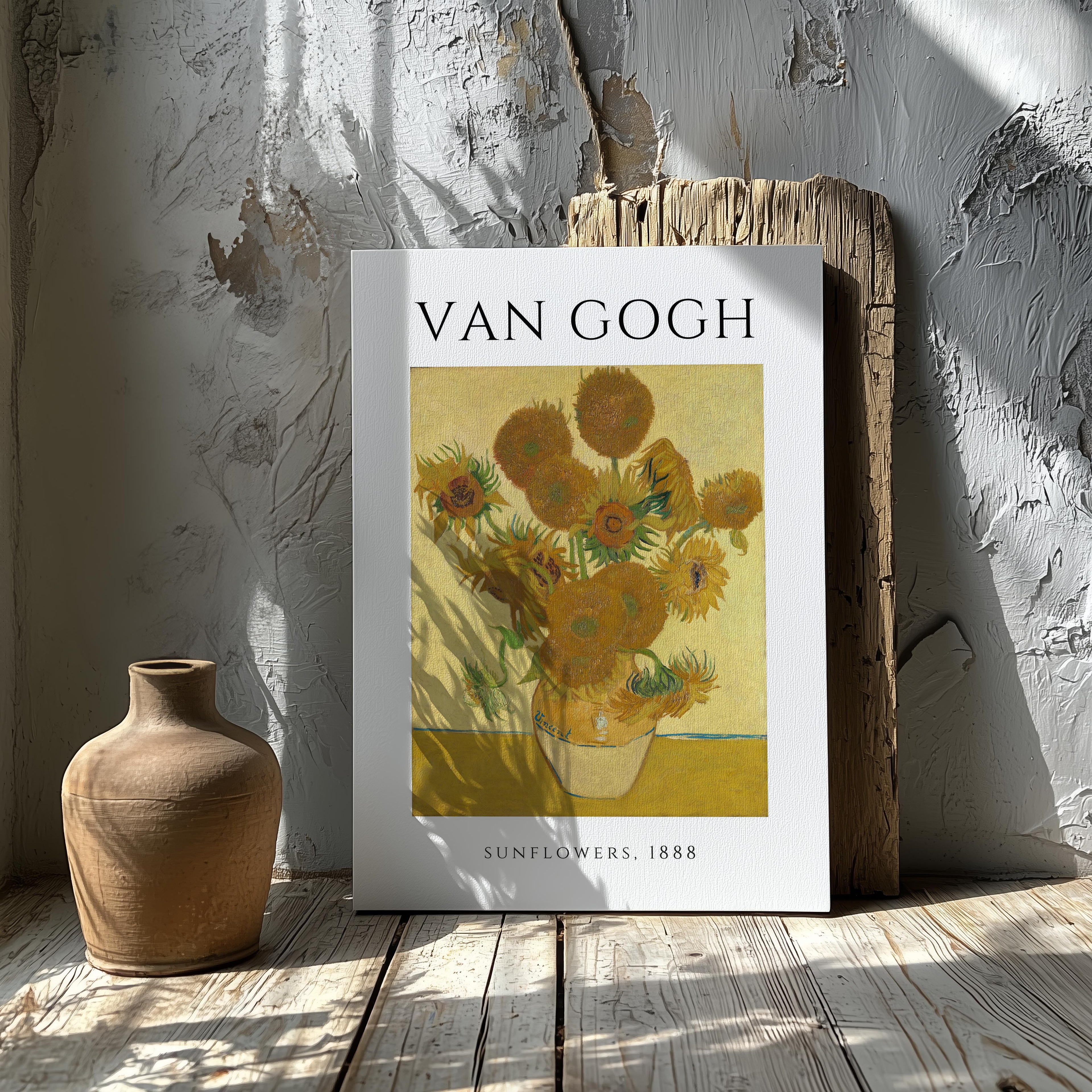 Sunflowers Art Exhibition - Vincent van Gogh - Framed Canvas Wall Art Print
