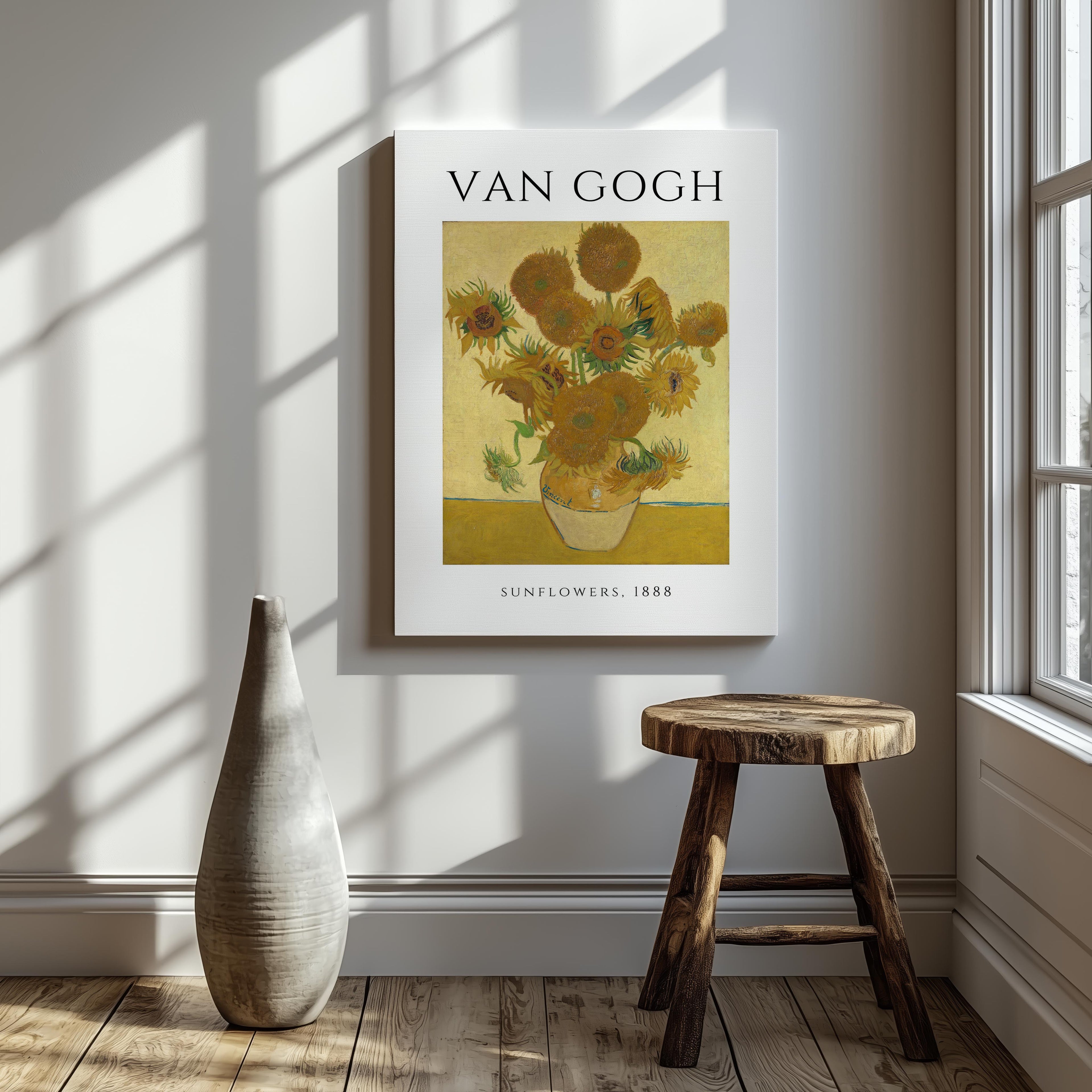Sunflowers Art Exhibition - Vincent van Gogh - Framed Canvas Wall Art Print