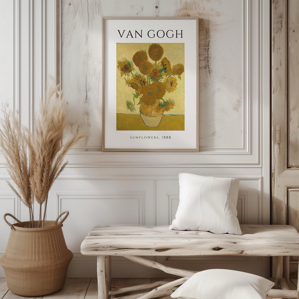 Sunflowers Art Exhibition - Vincent van Gogh - Rolled Poster Wall Art Print | House Prints