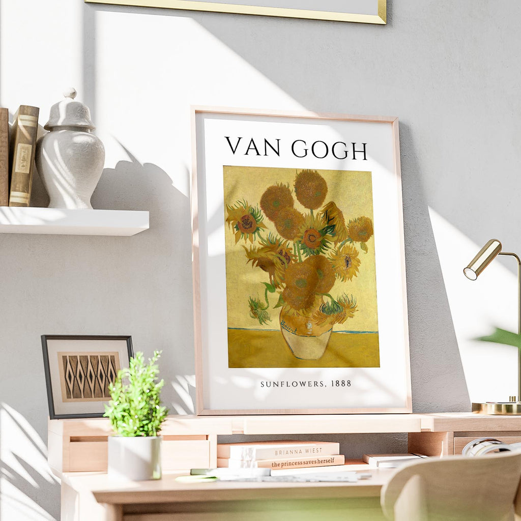 Sunflowers Art Exhibition - Vincent van Gogh - Rolled Poster Wall Art Print | House Prints
