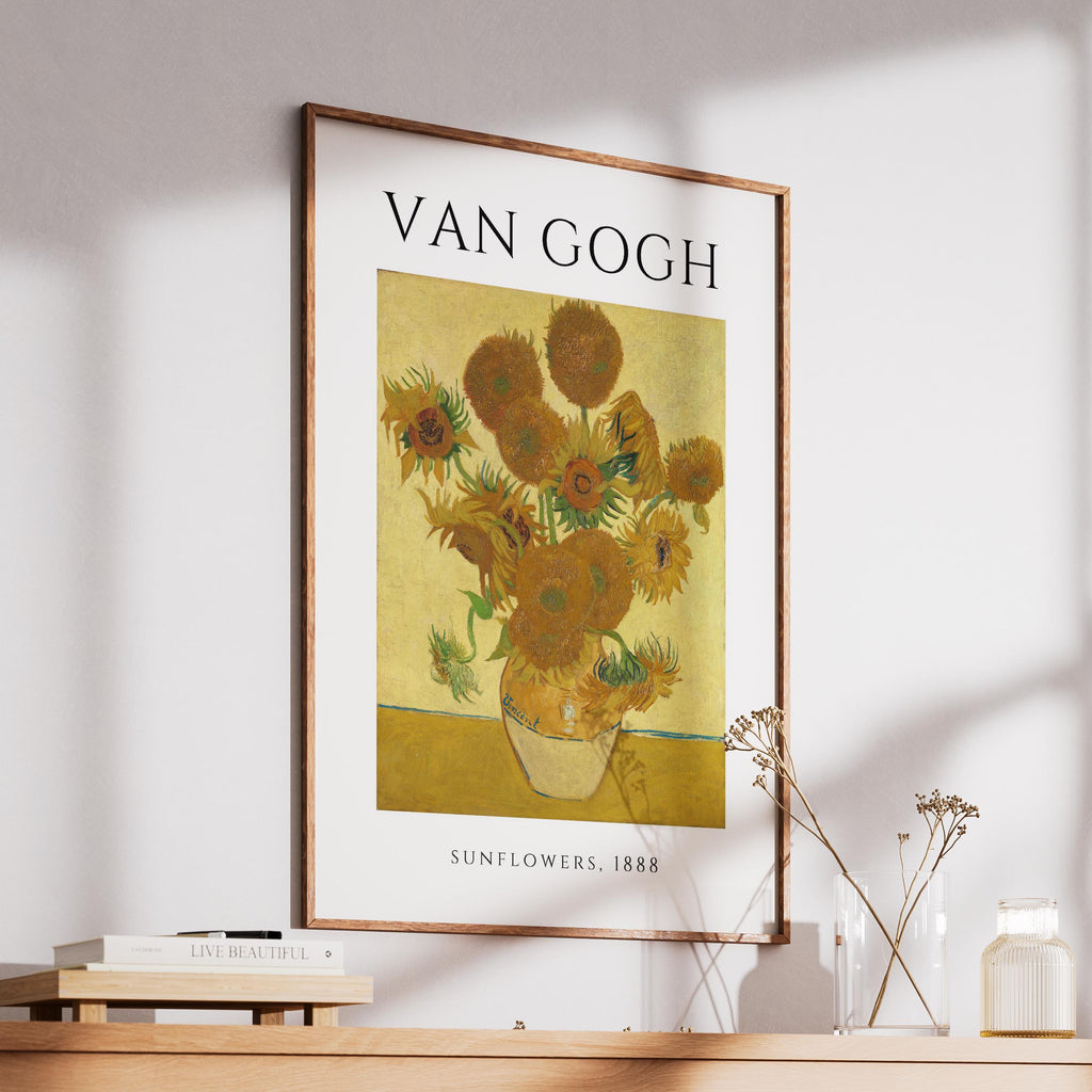 Sunflowers Art Exhibition - Vincent van Gogh - Rolled Poster Wall Art Print | House Prints