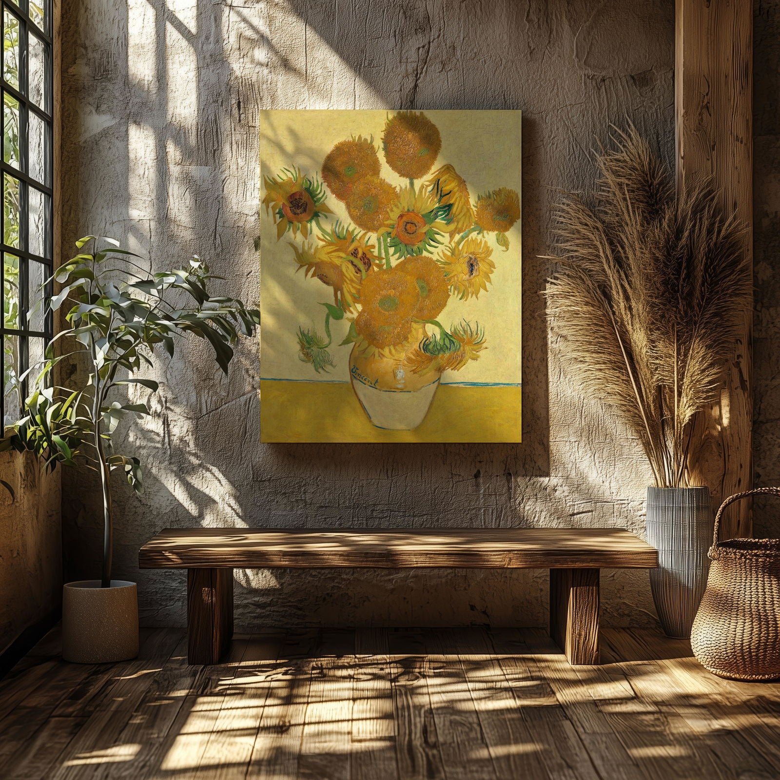 Sunflowers - Vincent van Gogh - Framed Canvas Wall Art Print - House Prints