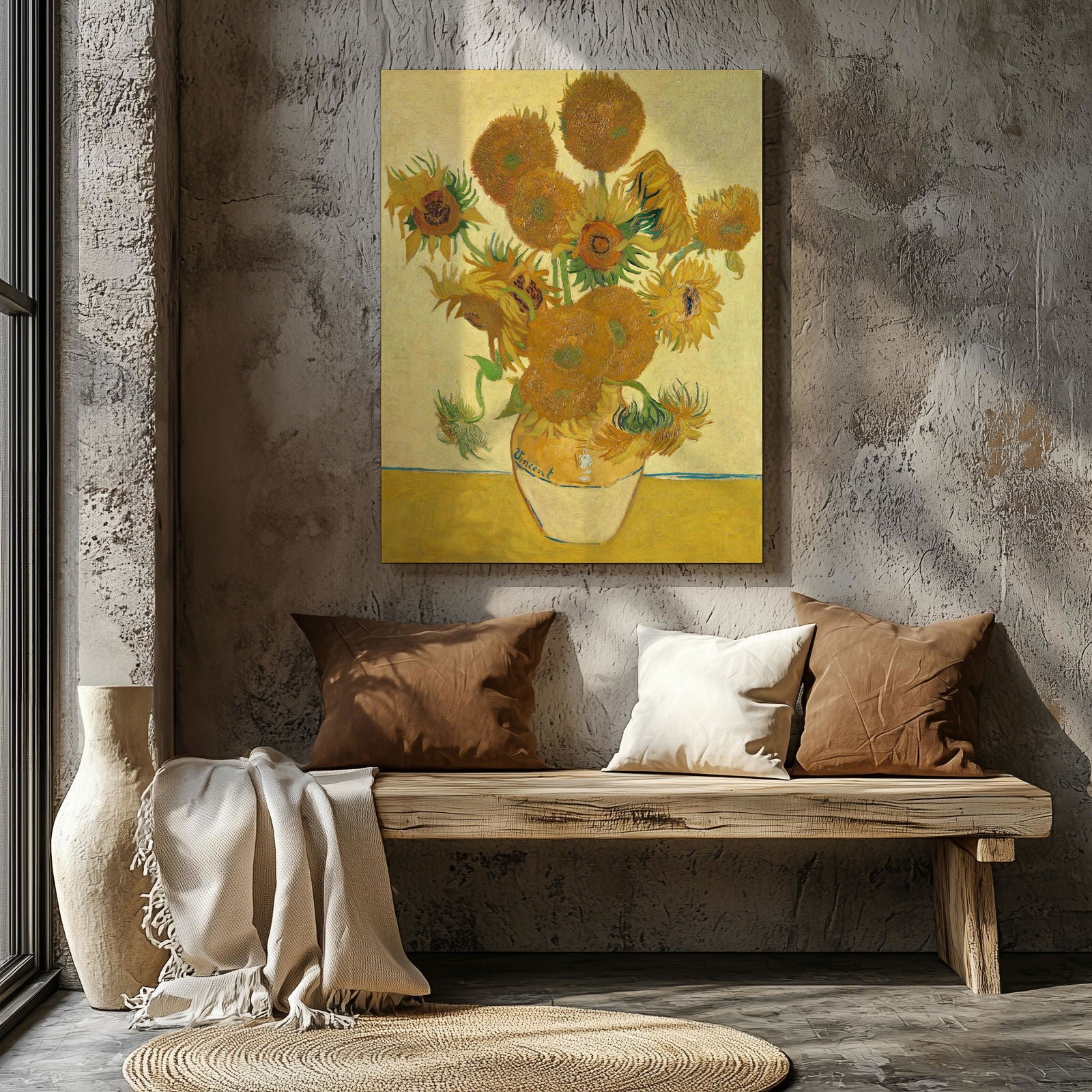 Sunflowers - Vincent van Gogh - Framed Canvas Wall Art Print - House Prints