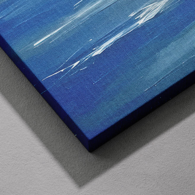 Sunlit Blue Ocean with Clouds - Framed Canvas Wall Art Print | House Prints