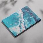 Surfers Dancing on Blue Ocean Waves - Framed Canvas Wall Art Print | House Prints