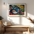 Two Cats, Blue & Yellow - Franz Marc - Rolled Poster Wall Art Print | House Prints