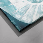 Teal Spiral Coastal Shell From The Beach - Framed Canvas Wall Art Print
