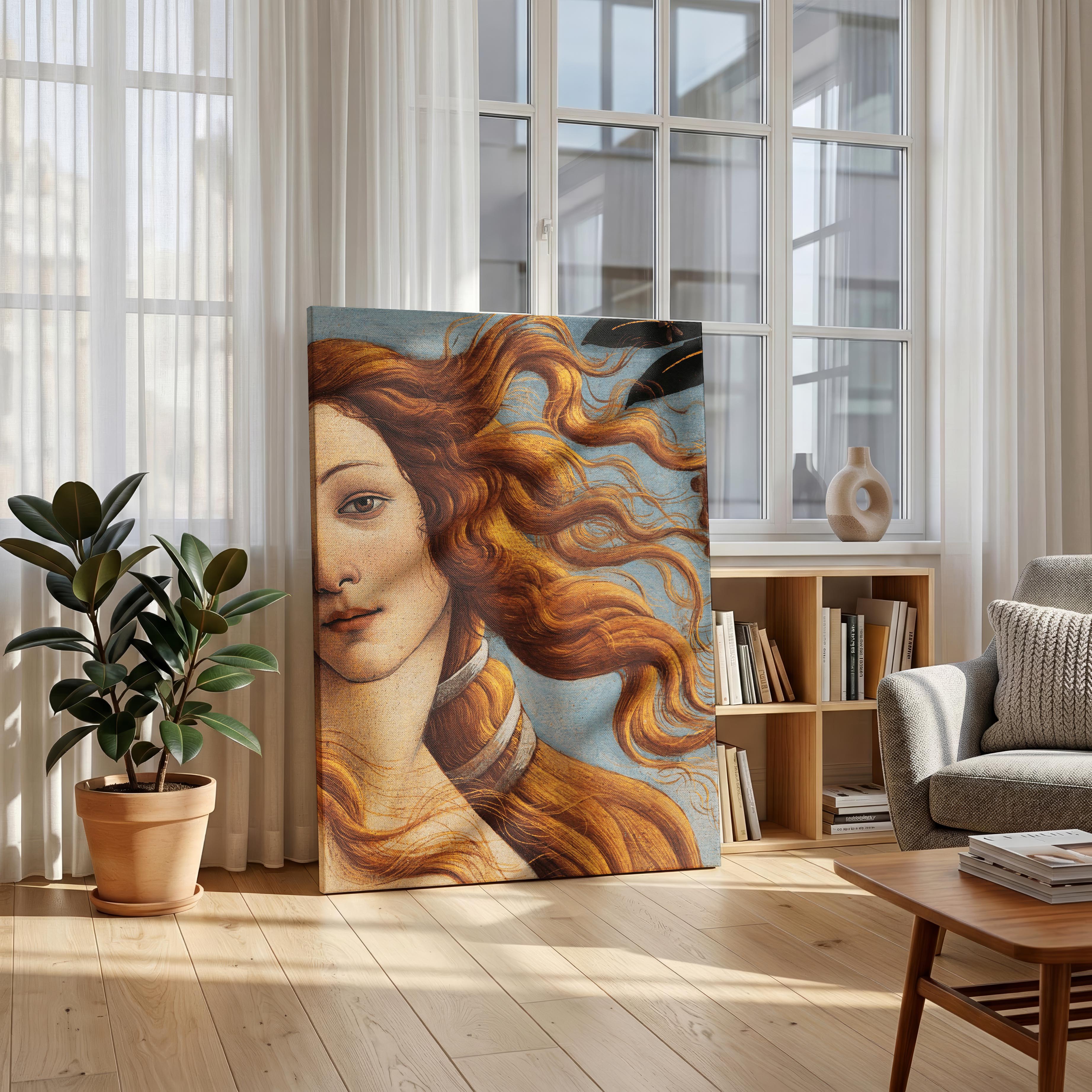 The Birth of Venus Iconic Exhibition - Sandro Botticelli - Framed Canvas Wall Art Print
