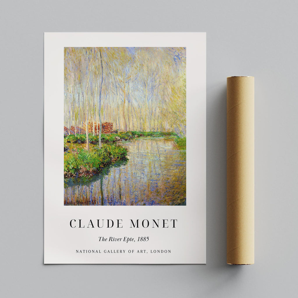 The River Epte 1885 Art Exhibition - Claude Monét - Rolled Poster Wall Art Print