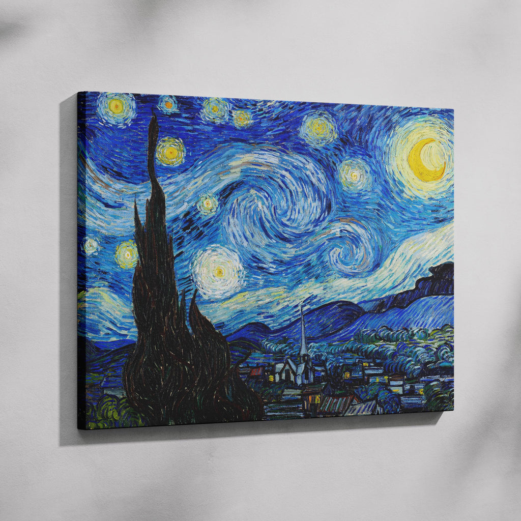 The Starry Night - Vincent van Gogh - Framed Canvas Wall Art Print | House Prints