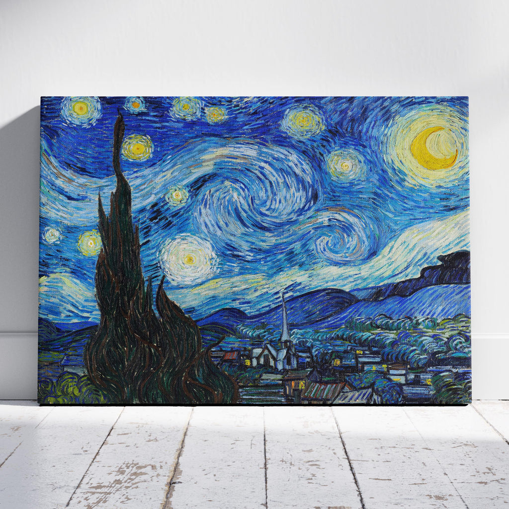 The Starry Night - Vincent van Gogh - Framed Canvas Wall Art Print | House Prints