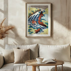 The Yoshitsune Horse Washing Falls at Yoshino - Katsushika Hokusai - Rolled Poster Wall Art Print | House Prints
