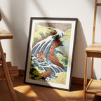 The Yoshitsune Horse Washing Falls at Yoshino - Katsushika Hokusai - Rolled Poster Wall Art Print | House Prints