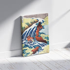 The Yoshitsune Horse Washing Falls at Yoshino - Katsushika Hokusai - Framed Canvas Wall Art Print | House Prints
