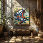 The Yoshitsune Horse Washing Falls at Yoshino - Katsushika Hokusai - Framed Canvas Wall Art Print | House Prints