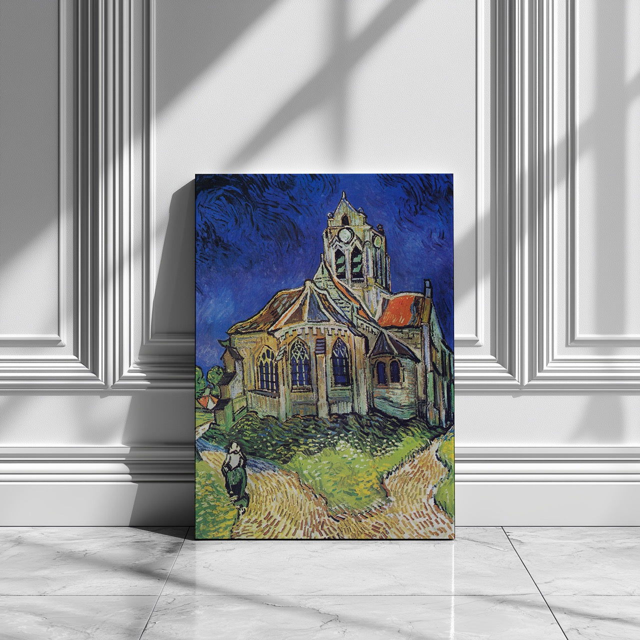 The Church at Auvers - Vincent van Gogh - Framed Canvas Wall Art Print - House Prints