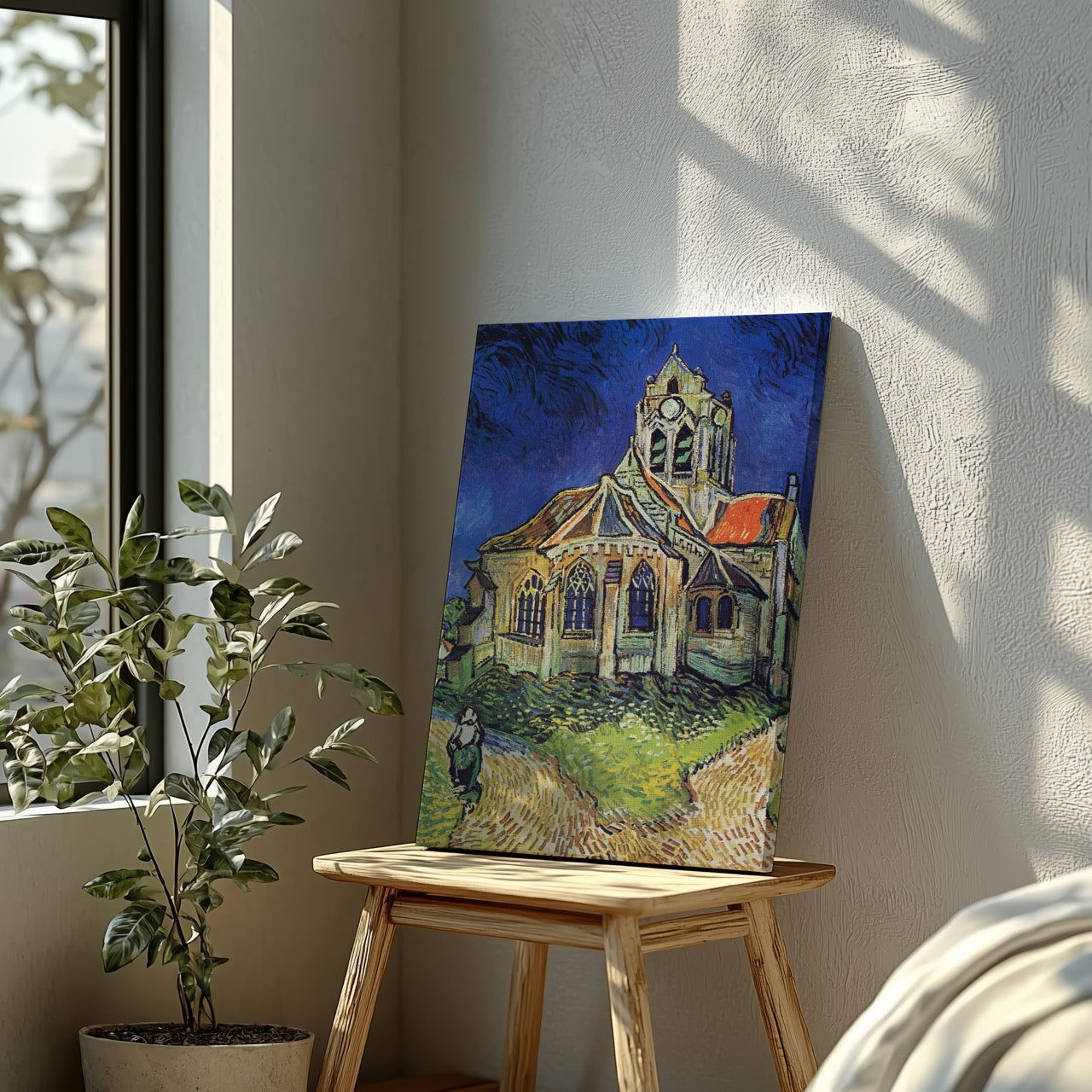 The Church at Auvers - Vincent van Gogh - Framed Canvas Wall Art Print - House Prints