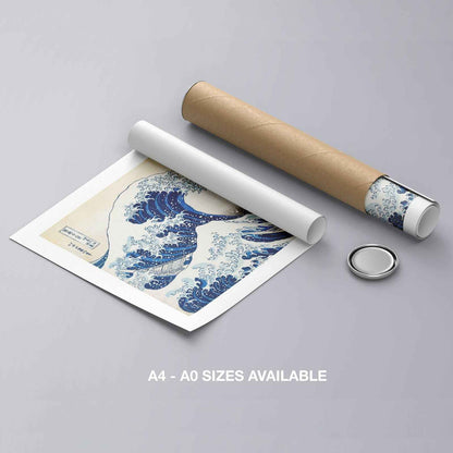The Great Wave off Kanagawa - Katsushika Hokusai - Rolled Poster Wall Art Print - House Prints