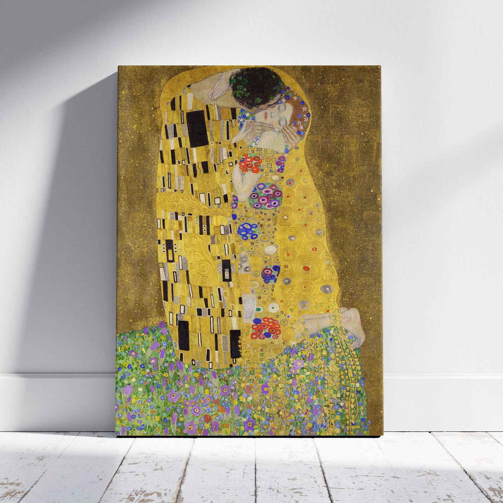 The Kiss - Gustav Klimt - Framed Canvas Wall Art Print - House Prints