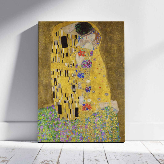 The Kiss - Gustav Klimt - Framed Canvas Wall Art Print - House Prints