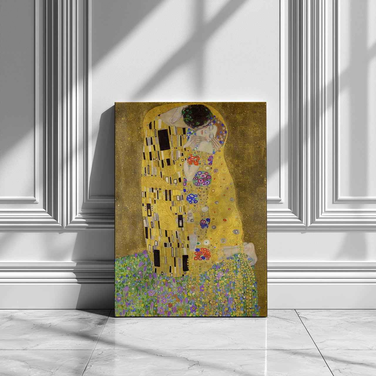 The Kiss - Gustav Klimt - Framed Canvas Wall Art Print - House Prints