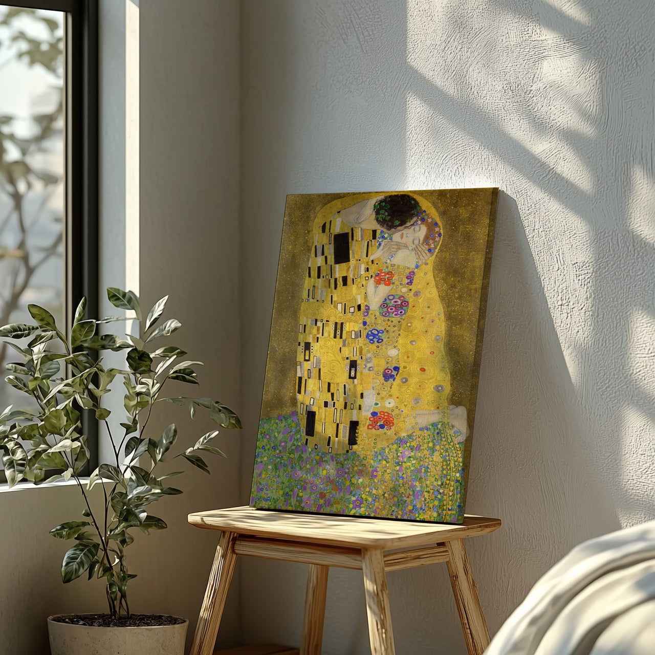 The Kiss - Gustav Klimt - Framed Canvas Wall Art Print - House Prints