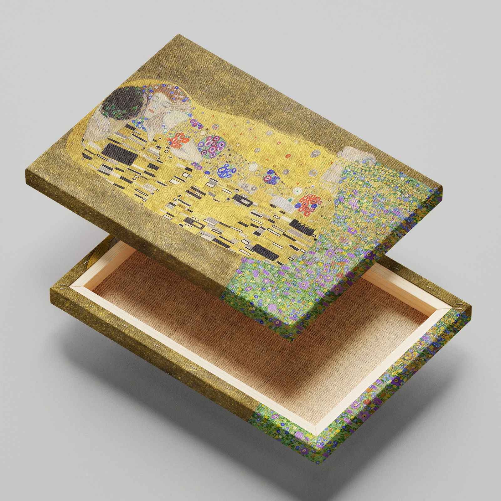 The Kiss - Gustav Klimt - Framed Canvas Wall Art Print - House Prints