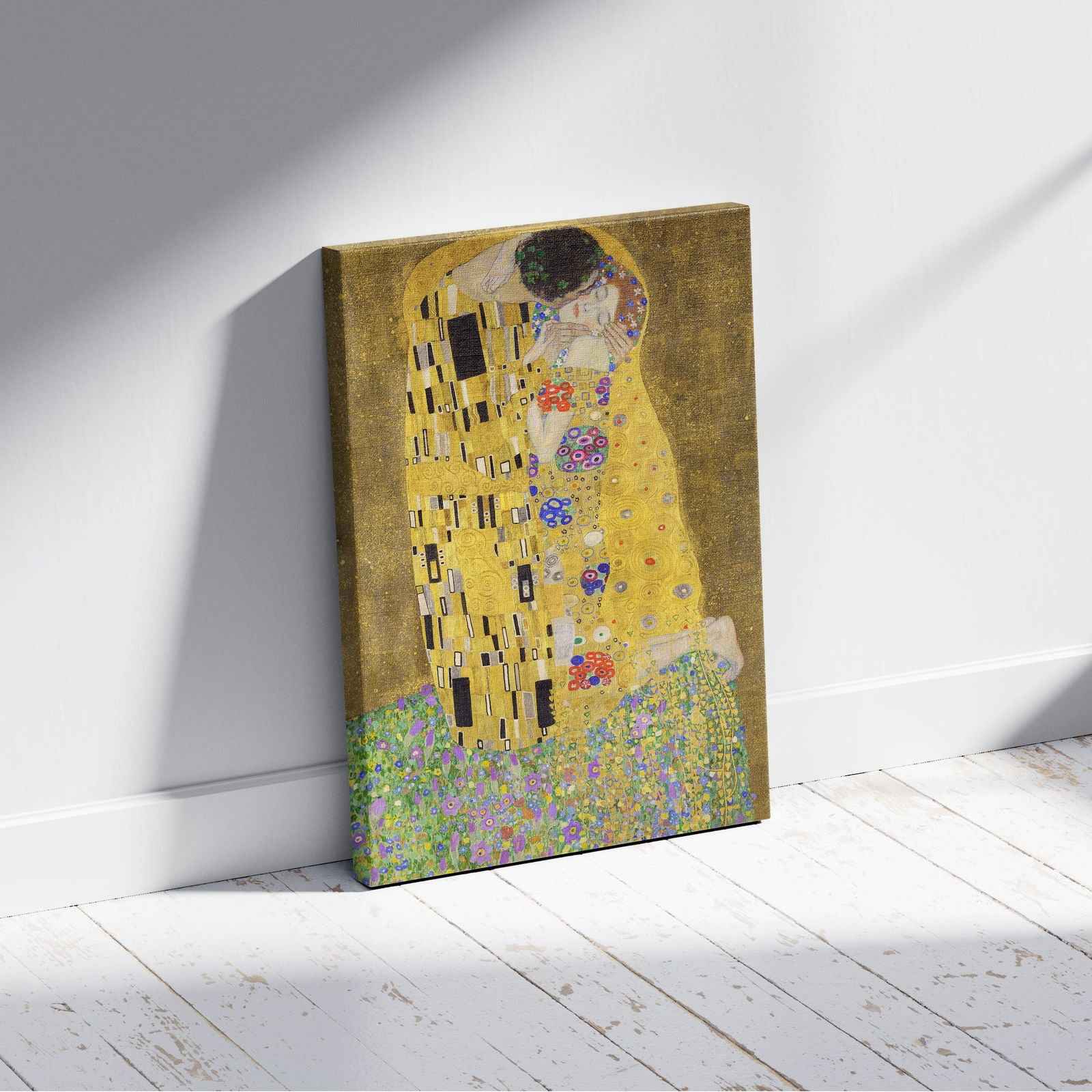 The Kiss - Gustav Klimt - Framed Canvas Wall Art Print - House Prints