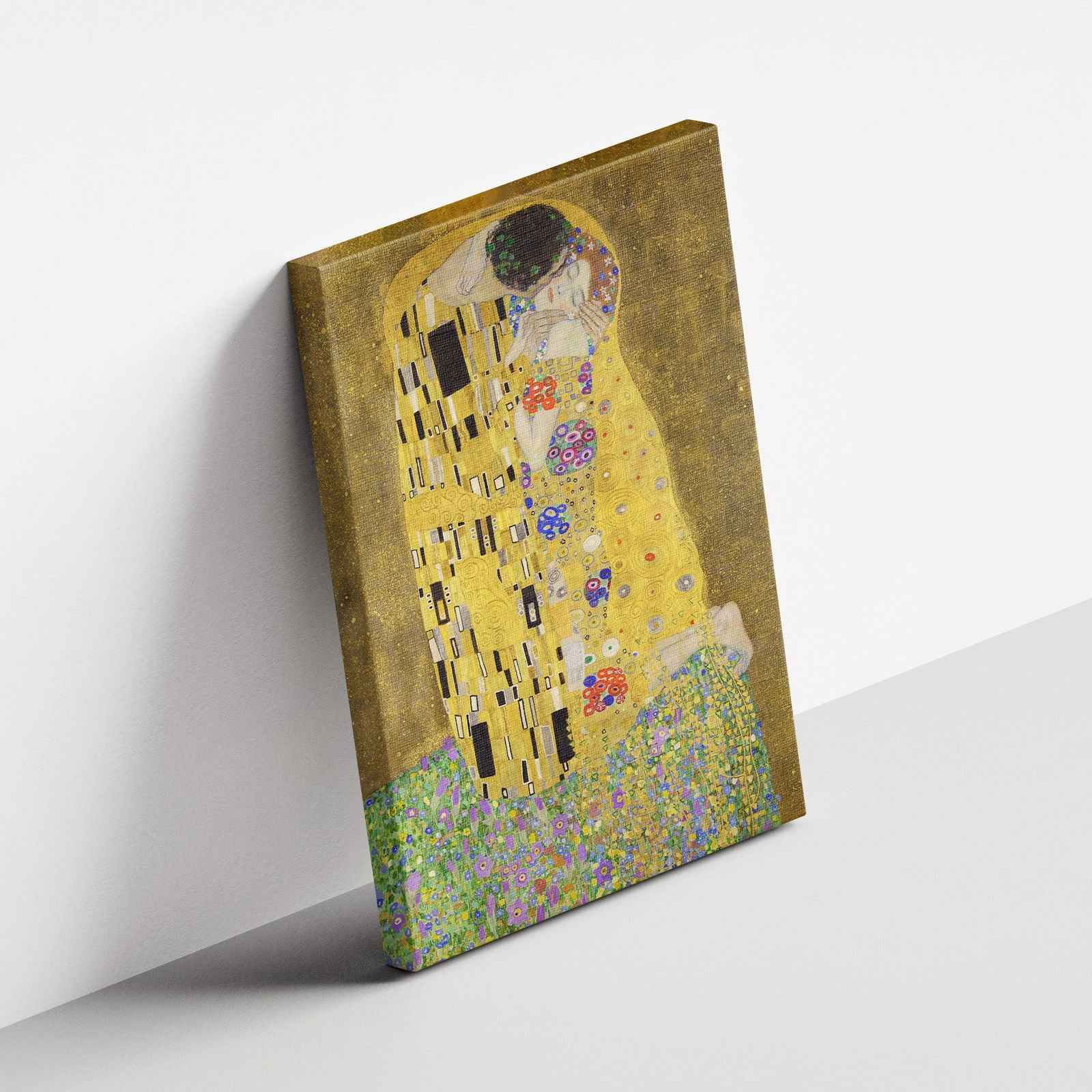 The Kiss - Gustav Klimt - Framed Canvas Wall Art Print - House Prints