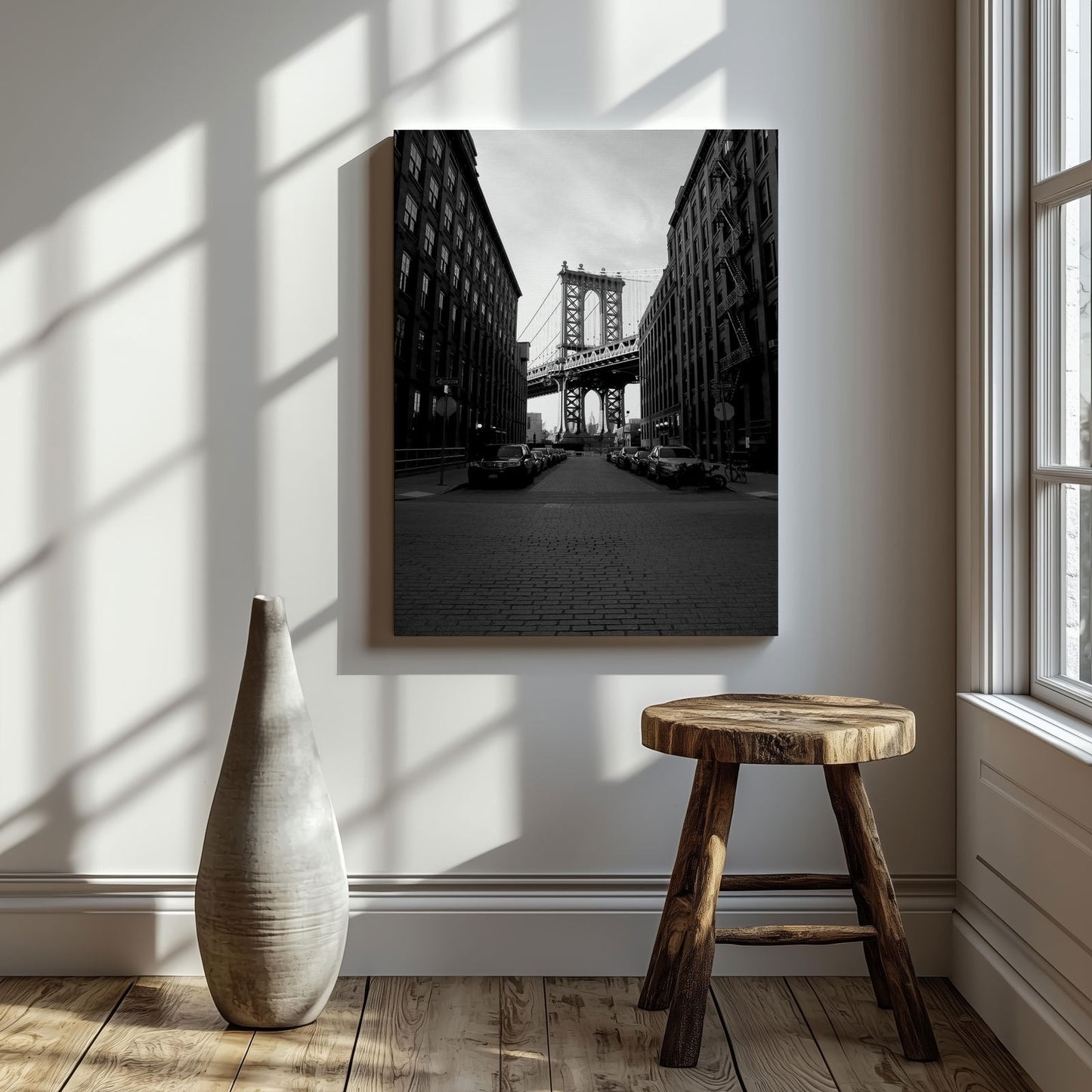 The Manhattan Bridge NYC - Framed Canvas Wall Art Print - House Prints